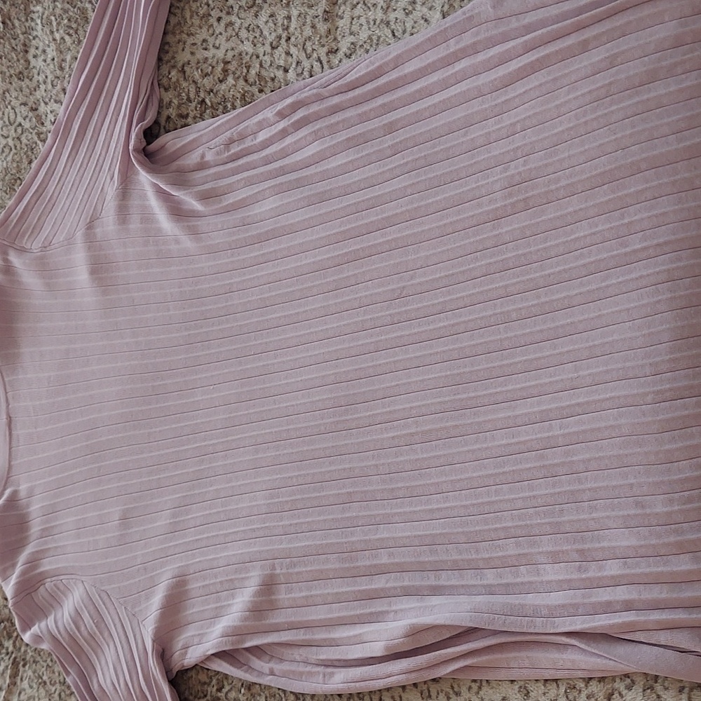 Chico's Lilac Pleated 3/4 Sleeve Duster - Picture 6 of 7